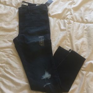 High rise super skinny destroyed jeans